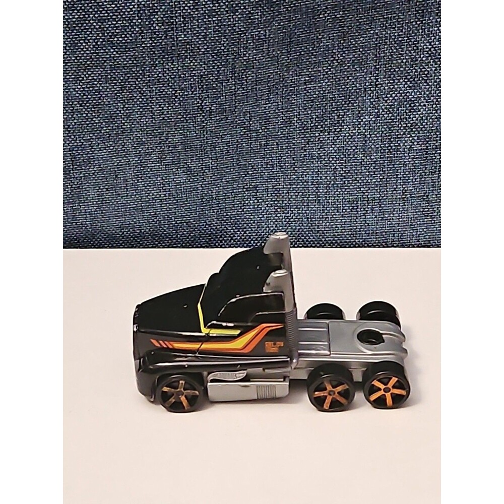 Hot Wheels Semi Truck Cab | Track Stars Black & Orange Racing Hauler